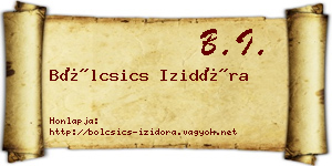 Bölcsics Izidóra névjegykártya
